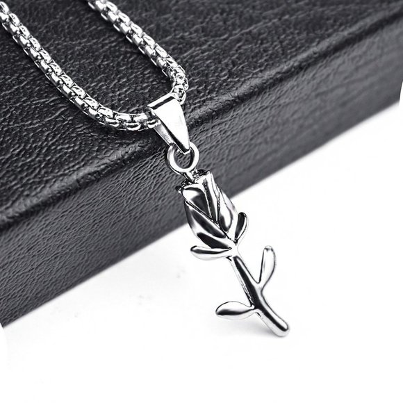 ❤️One Branch Flower Cute Simple Pendant necklace for women/men, N90201P221 - Picture 3 of 8